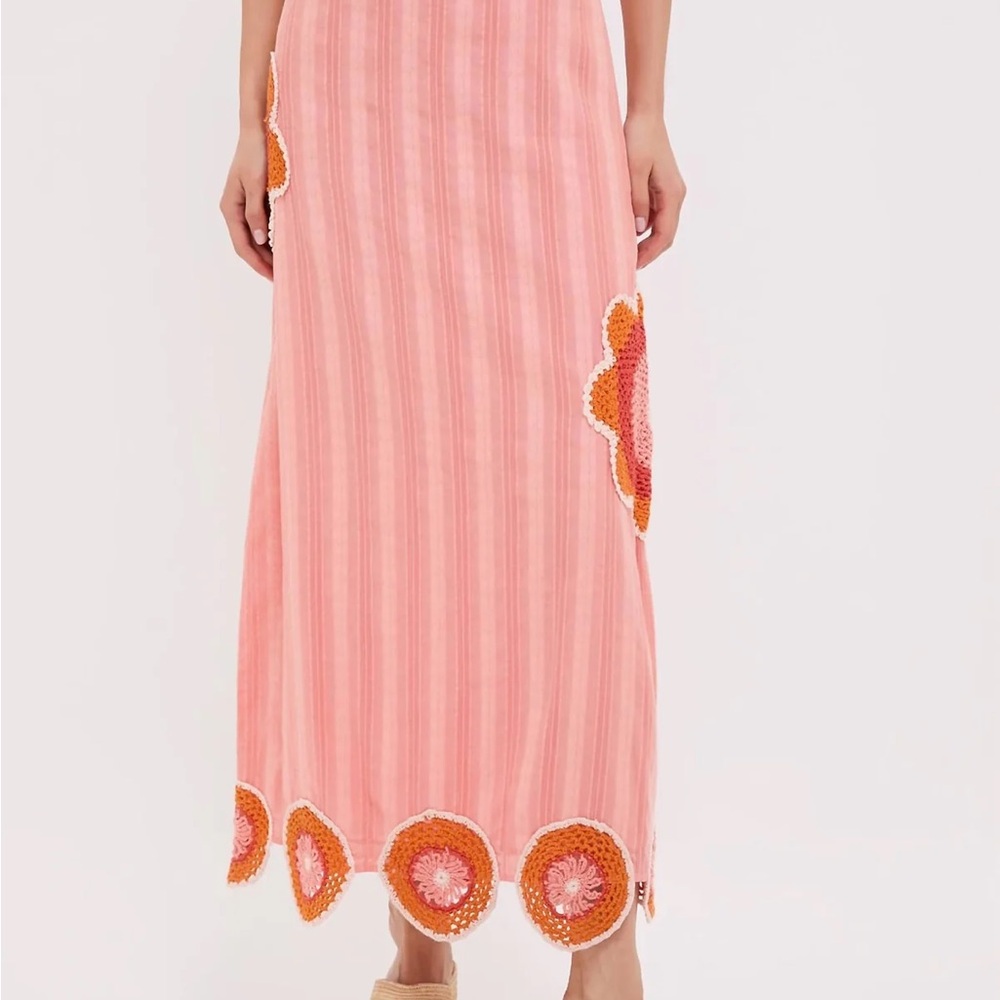 Anna Cate Orange Crochet Accent Skirt. Size S Like new.